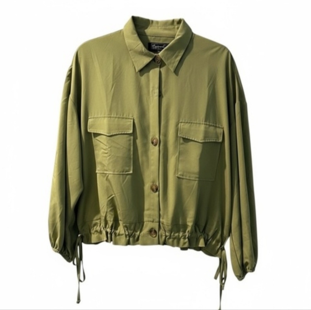 BRITTANY HUMBLE WOMEN'S OLIVE CARGO LIGHTWEIGHT JACKET SIZE XL